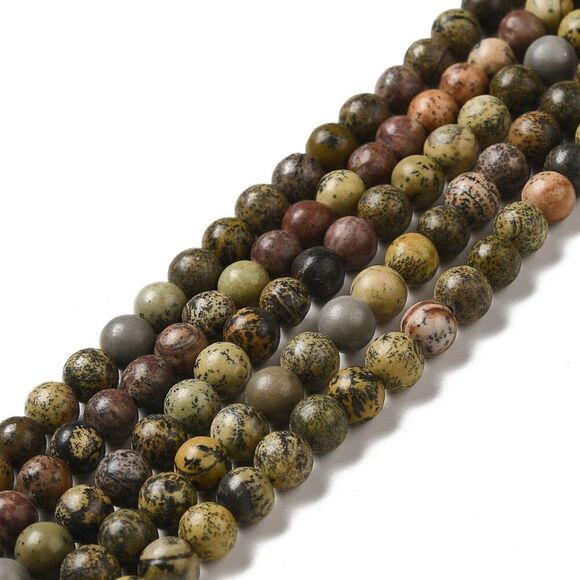 6MM Dendritic Jasper Beads-ONE Gemstone Bead Strand-Jewelry Making Crafts NWT - Picture 1 of 1